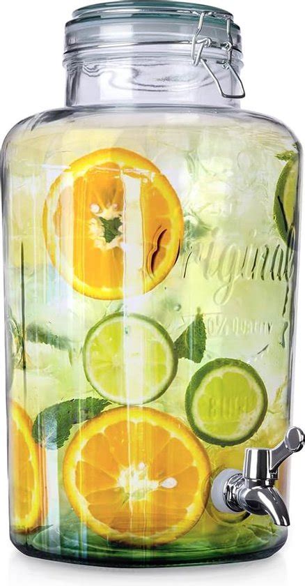 Retro Drankdispenser L Glas Limonade Dispenser Tapkraan Fles Met