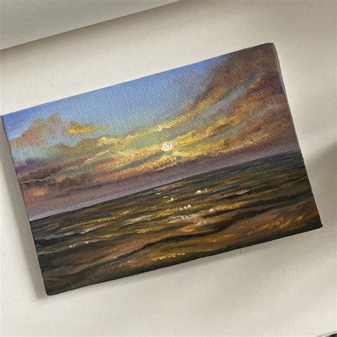 Original Sunset Oil Painting, Ocean Art, Sunset Painting On - Inspire ...