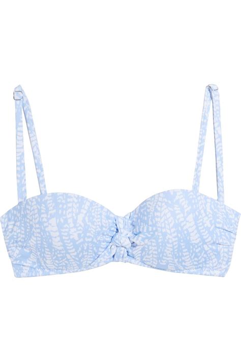 Buy Heidi Klein Printed Underwired Bandeau Bikini Top Blue Xs Light