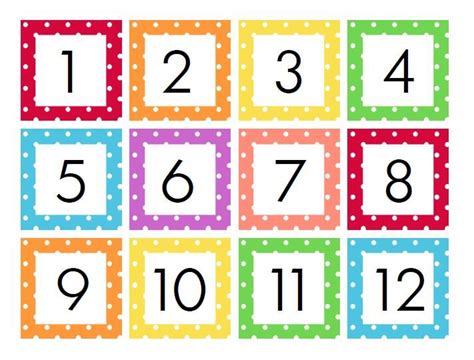 Polka Dot Classroom Numbers | 9 Colors