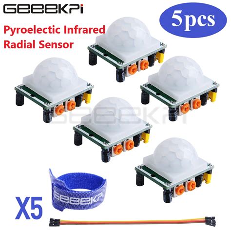 GeeekPi 5 Pack HC SR501 Ahududu Pi Kitleri I In Arduino I In IR