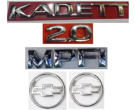 Kit Emblemas Kadett 2 0 Mpfi Emblema Mala Grade Cromado Gm