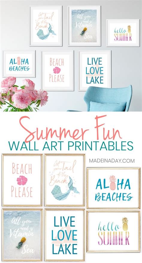 The Summer Fun Wall Art Printables Are Perfect For Any Room In Your Home