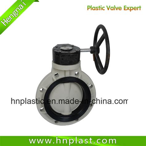 CPVC Pph PVDF PVC Plastic Pneumatic Butterfly Valve China CPVC