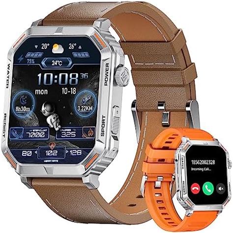 SIEMORL Smartwatch für Herren 1 96 Zoll Touch Farbdisplay mit Bluetooth