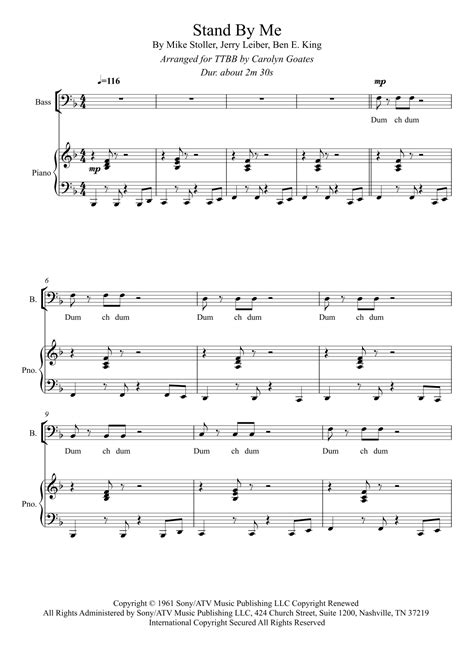 Stand By Me Arr Carolyn Goates Sheet Music Ben E King TTBB Choir