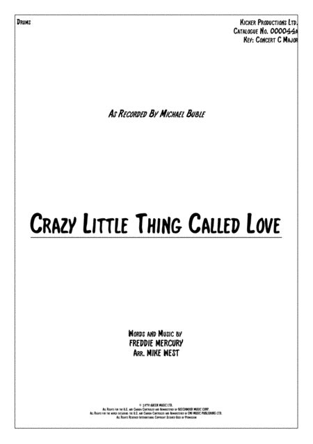 Crazy Little Thing Called Love Arr Mike West By Dwight Yoakam Sheet Music For Drums At Sheet