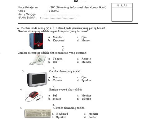 Soal Sistem Komputer Semester Kelas X Soal Sekolah Riset