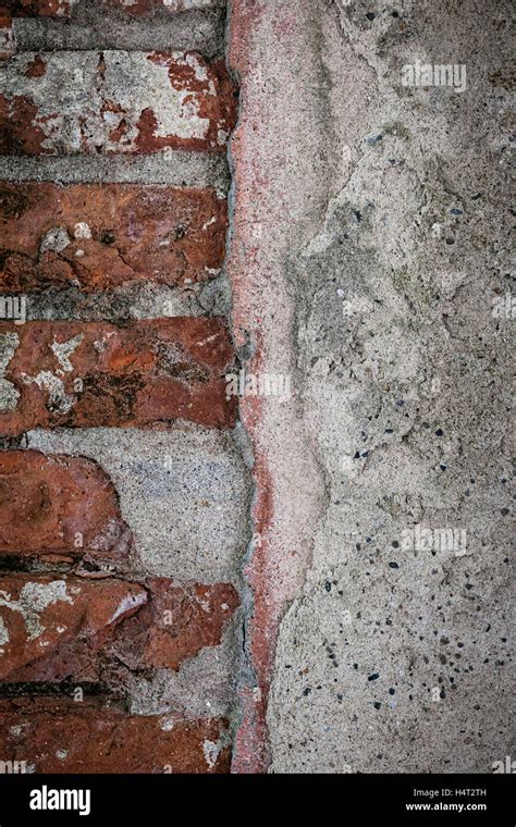 Antike Wand Mit Roten Alten Ziegeln Und Schichten Von Gips In Toulouse