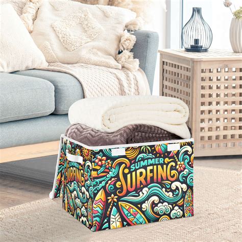 Summer Surfing Surfboard Storage Basket Foldable Laundry Basket Shelf