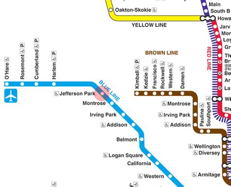 Jefferson Park station map - Chicago CTA L Train