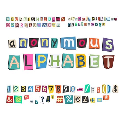 Vecteur De L Alphabet Anonyme Alphabet Anonyme Avec Chiffres Et