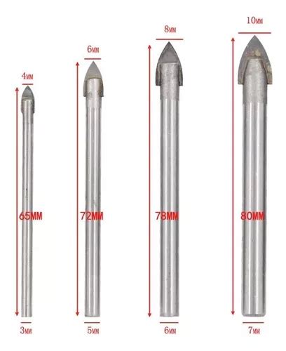 Juego De Mechas Brocas Para Vidrio Y Cerámica 4 Unidades MercadoLibre