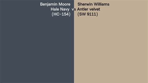 Benjamin Moore Hale Navy HC 154 Vs Sherwin Williams Antler Velvet SW