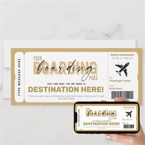 Fake Airplane Gift Ticket Boarding Pass Voucher Invitation Zazzle