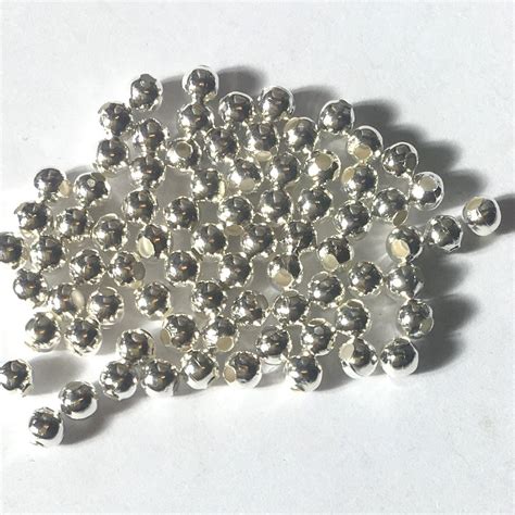 100 4mm Silver Metal Spacer Beads Tiny Silver Plated Beads Etsy