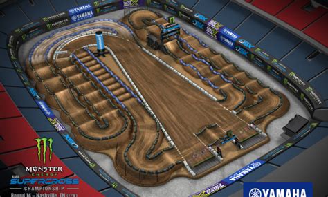 Yamaha Animated Track Map 2024 Nashville Supercross Motocross