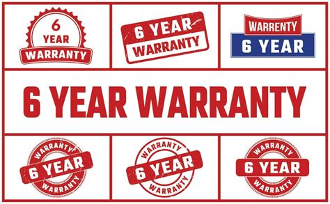 6 Year Warranty Rubber Stamp Set 24455253 Vector Art At Vecteezy