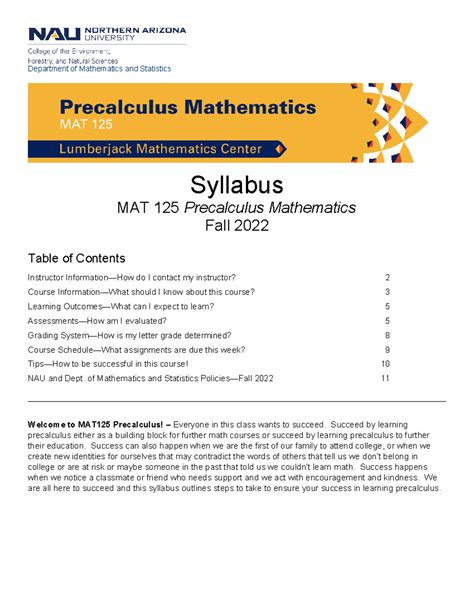 Mat Section Syllabus Department Of Mathematics And Statistics