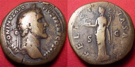 Antoninus Pius Ae Sestertius Felicitas Avg Felicitas Standing