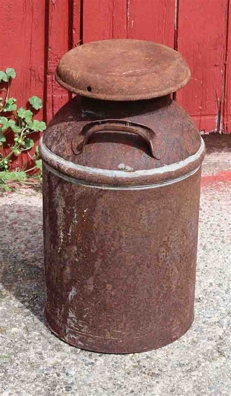 Vintage Galvanized Steel Milk Can Farmhouse Decor