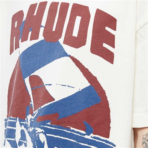 Rhude Men S Windsurf T Shirt In Vtg White Rhude