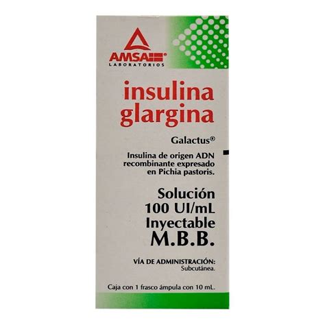 Insulina glargina Galactus 100 UI mL 10 ml solución inyectable Walmart