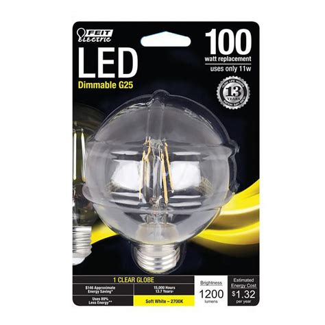 Feit Electric 3001956 100 Watt Equivalence G25 E26 Medium Filament LED