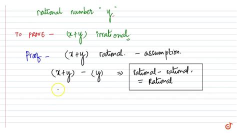 Addition Of Rational And Irrational Number Is Always Irrational Youtube