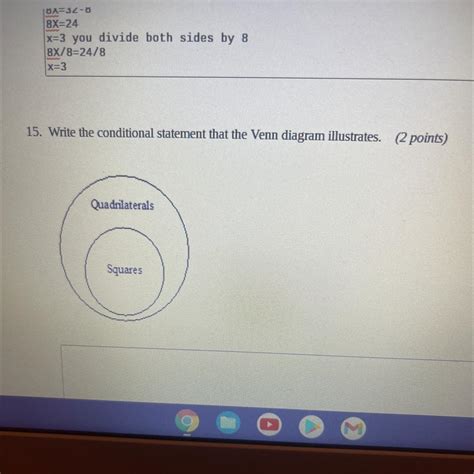 Write The Conditional Statement That The Venn Diagram Illustrates Ex