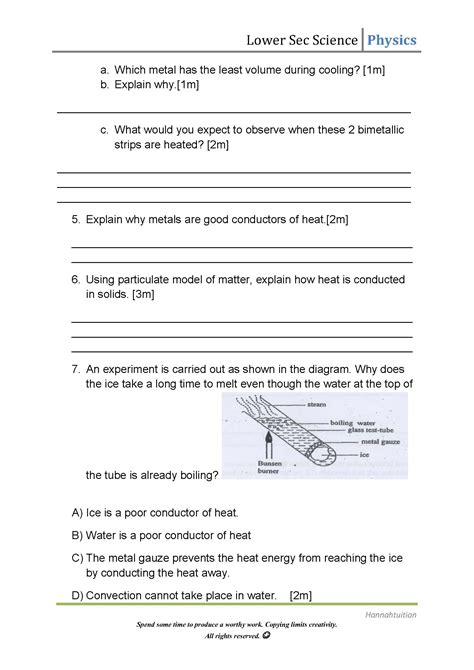 Heat Transfer Worksheets