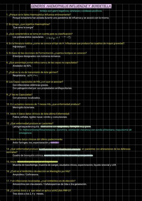 Géneros Haemophilus Influenzae y Bortedella Zahira Valdez uDocz