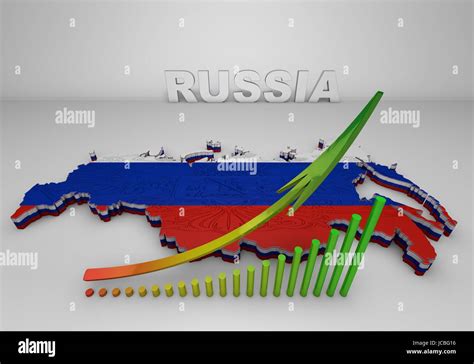 3d Illistration Of Russia Map With Flag Stock Photo Alamy