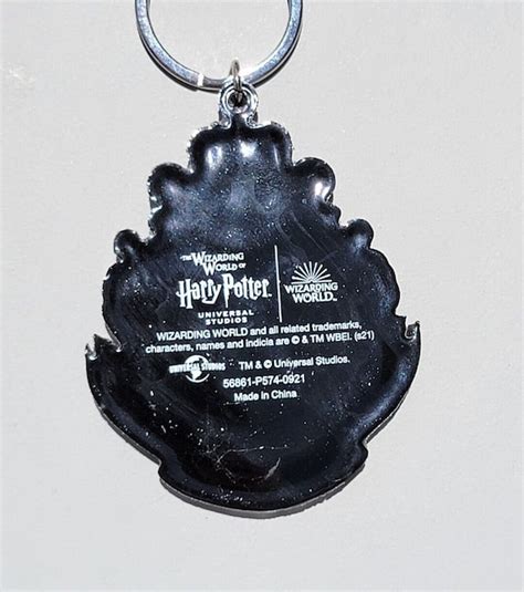 Harry Potter Hogwarts Crest Rubber Keychain Universal Gem