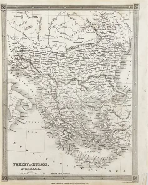 Antique Map Of Europe Map Of Turkey And Greece Rhodes Alexander Findlay £58 17 Picclick Uk