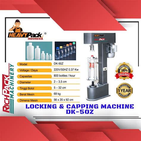 Jual Heavypack DK 50Z Locking Capping Machine Mesin Penutup Botol