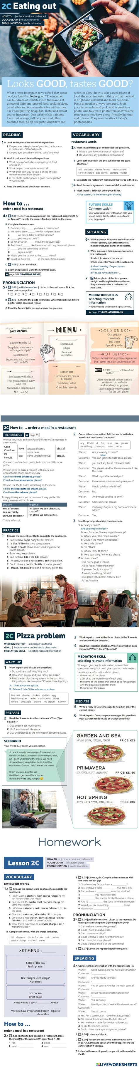 SpeakOut A2 2.3 | Live Worksheets