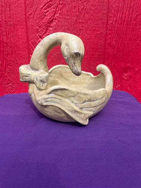 Vintage Swan Planterswan Display Bowlnauticalbird Lovercoastal