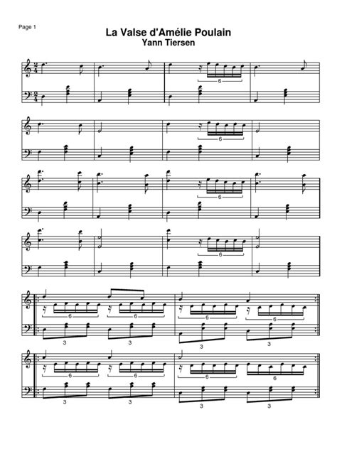 Amelie_poulain Piano Sheet Music