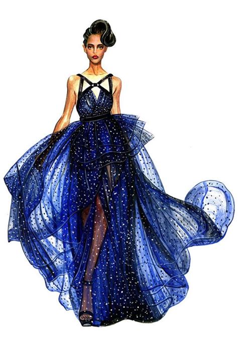 Neat Design Look At That Blue Flowy Dress Fashion Illustration