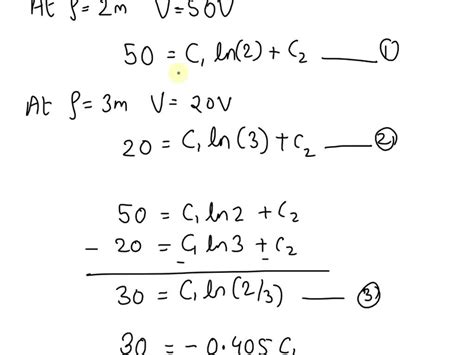 Solved Problem 2 Find E At P 3 1 2 For The Field Of Two Coaxial Conducting Cylinders V 50v