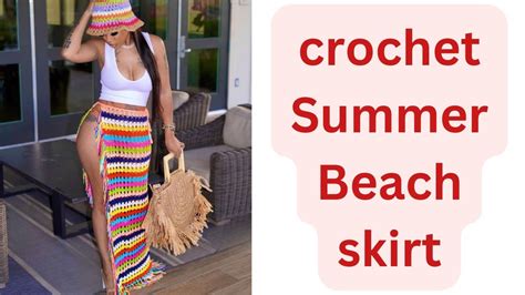 Crochet Summer Beach Skirt Leftover Yarn Project Multicolored Skirt