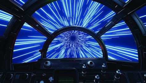 Millennium Falcon Cockpit Hyperspace Blue Wall Mural | Etsy