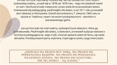 Janusz Korczak Jeden Z Pierwszych Obro C W Praw Dziecka