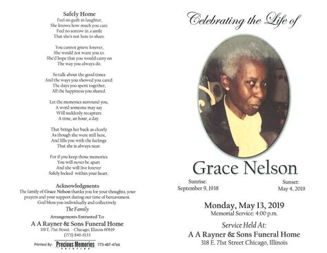 Grace Nelson Obituary | AA Rayner and Sons Funeral Homes