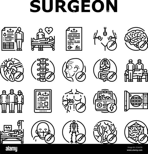 Surgeon Doctor Hospital Icons Set Vector Stock Vector Image And Art Alamy