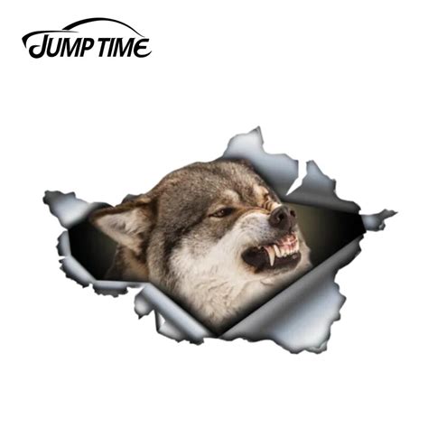 Jump Time Pegatina De Lobo Enfadado De Cm X Cm Calcoman A De