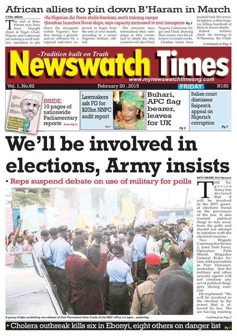 Friday E Version 20 02 2015 By Daily Newswatch Issuu