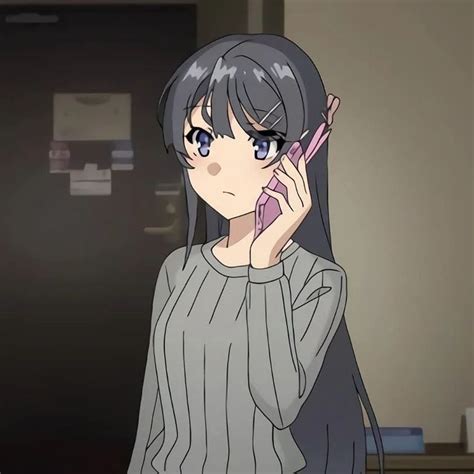 An Anime Girl Talking On Her Cell Phone