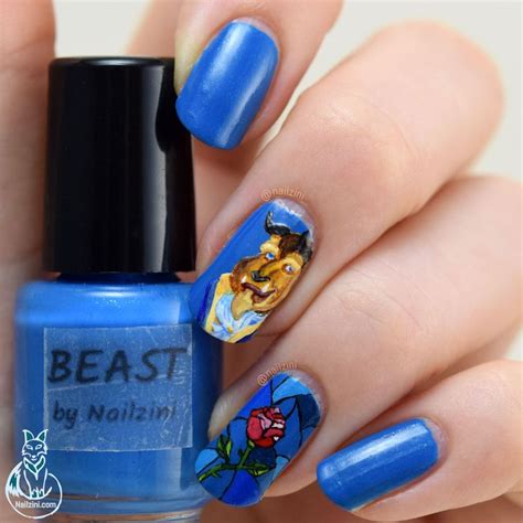 Beauty And The Beast Stained Glass Rose Nail Art Nailzini Rose Nail